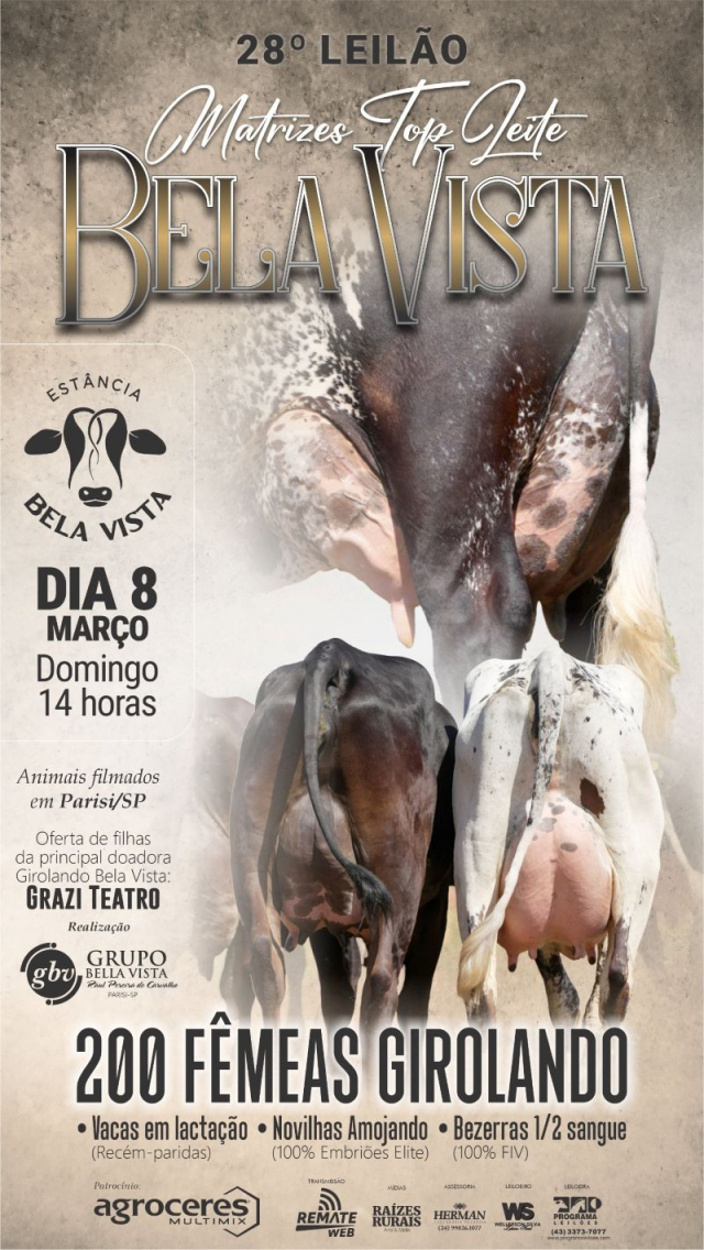 28º Leilão Virtual Matrizes Top Leite Bela Vista