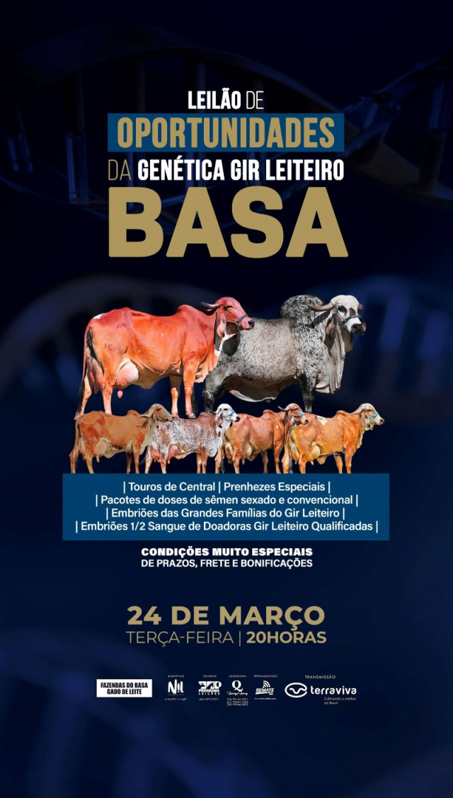 Leilão Virtual de Oportunidades da Genética Gir Leiteiro Basa