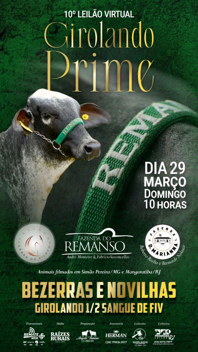 10º Leilão Virtual Girolando Prime