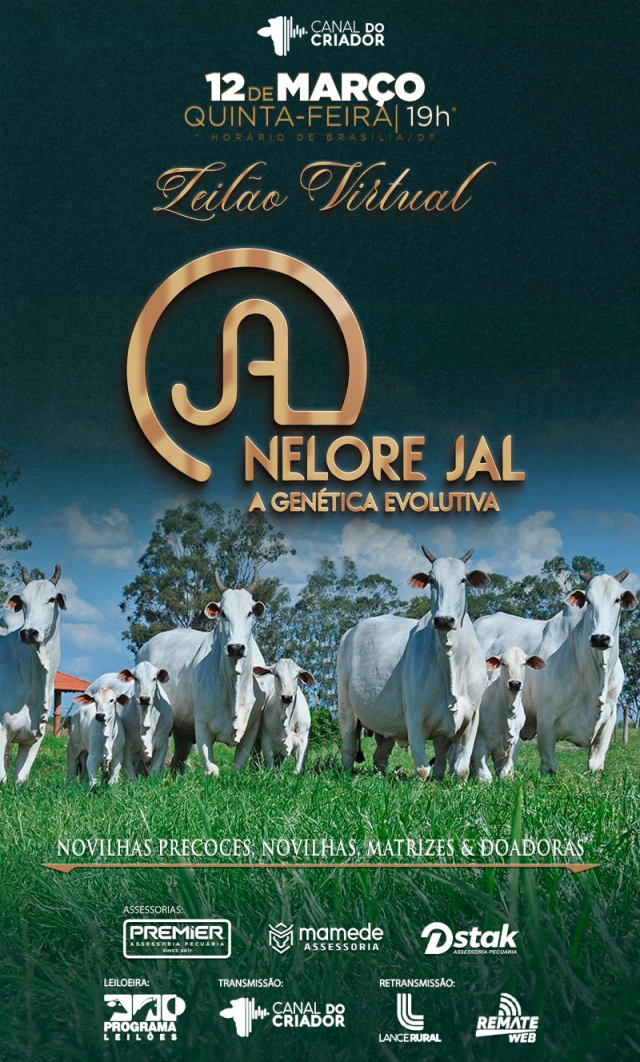 Leilão Virtual Nelore JAL - A Genética Evolutiva